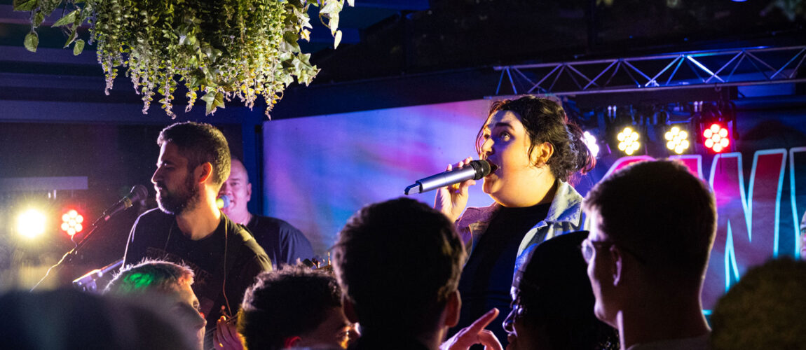 Live music performance at The Old Quarter during a busy weekend night with free entry in Limerick.