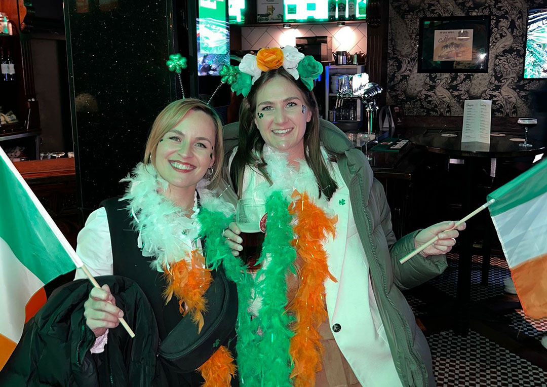 Graphic showcasing St. Patrick’s Day at The Old Quarter, one of the best spots for live music, food, drinks, and St. Patrick’s Day celebrations in Limerick city centre.