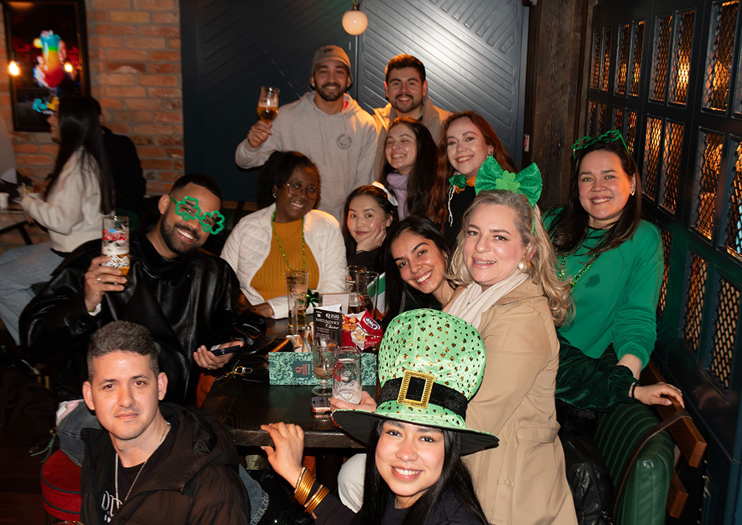 Graphic showcasing St. Patrick’s Day at The Old Quarter, one of the best spots for live music, food, drinks, and St. Patrick’s Day celebrations in Limerick city centre.