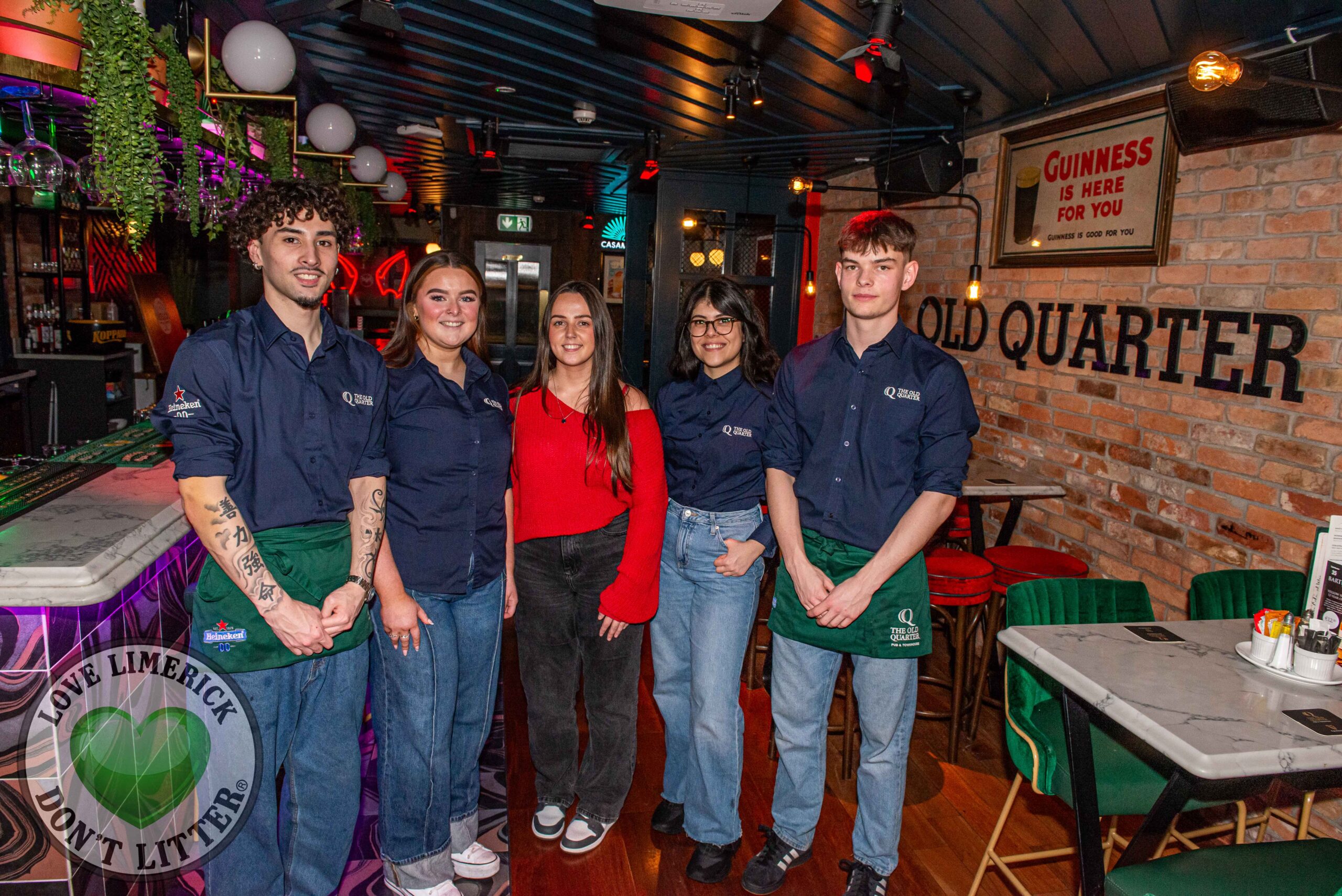 Staff at The Old Quarter in Limerick in The Cocktail Bar