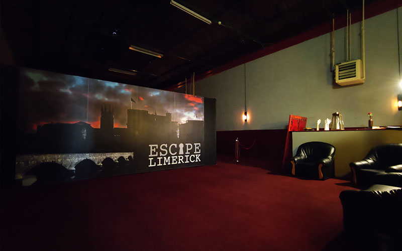 A Graphic to promote our Party Packages with Escape Limerick, perfect to celebrate birthdays, staff nights, hens & stags with an escape room adventure followed by food, drinks & a reserved space at The Old Quarter Pub.