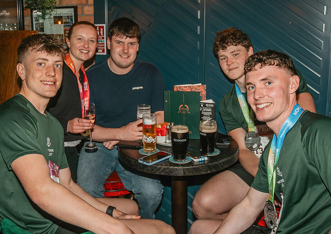 Graphic showcasing people enjoying Riverfest at The Old Quarter, one of the best spots for live music, food, drinks in Limerick city centre.